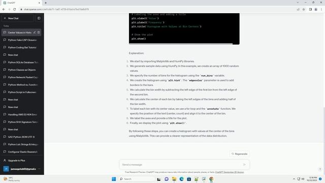 Put value at centre of bins using plt hist python смотреть онлайн