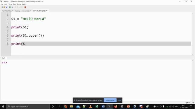 Python String upper & lower functions смотреть онлайн