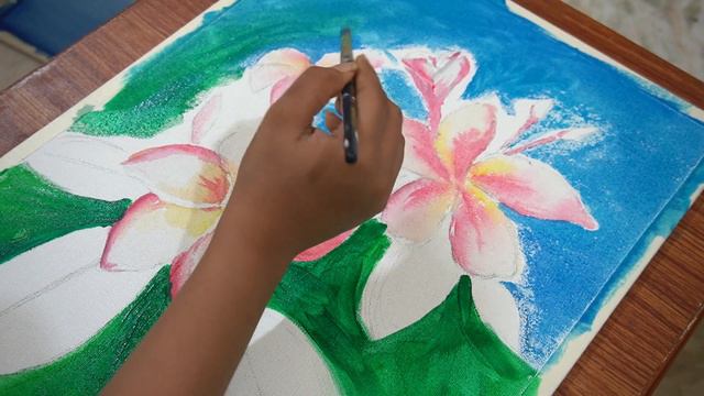 Easy Plumeria Flower Painting | Acrylic Painting for Beginners |Flower Painting Tutorial смотреть онлайн