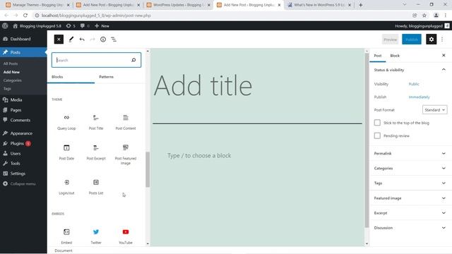 Introduction of New Theme Blocks in WordPress 5.9 | Latest WordPress Update | Blogging Unplugged смотреть онлайн