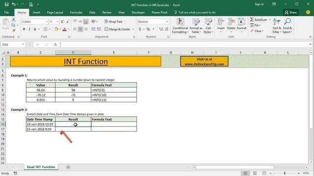 INT Function in Excel смотреть онлайн