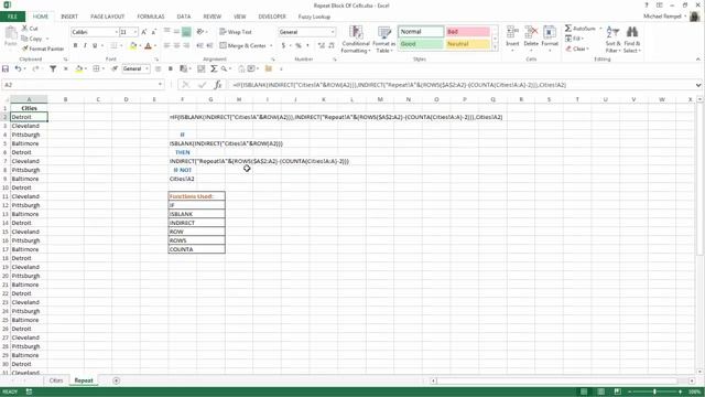 How To Repeat A Range Of Items Multiple Times In Excel смотреть онлайн