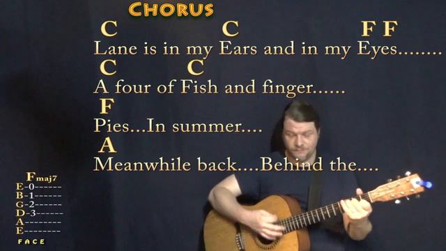 Penny Lane (The Beatles) Guitar Lesson Chord Chart in D with Chords/Lyrics смотреть онлайн