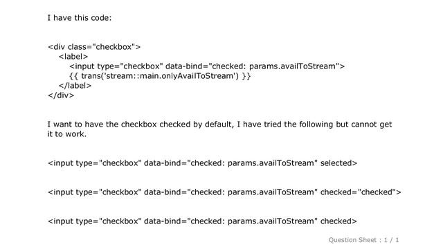 HTML : input checkbox checked by default? смотреть онлайн