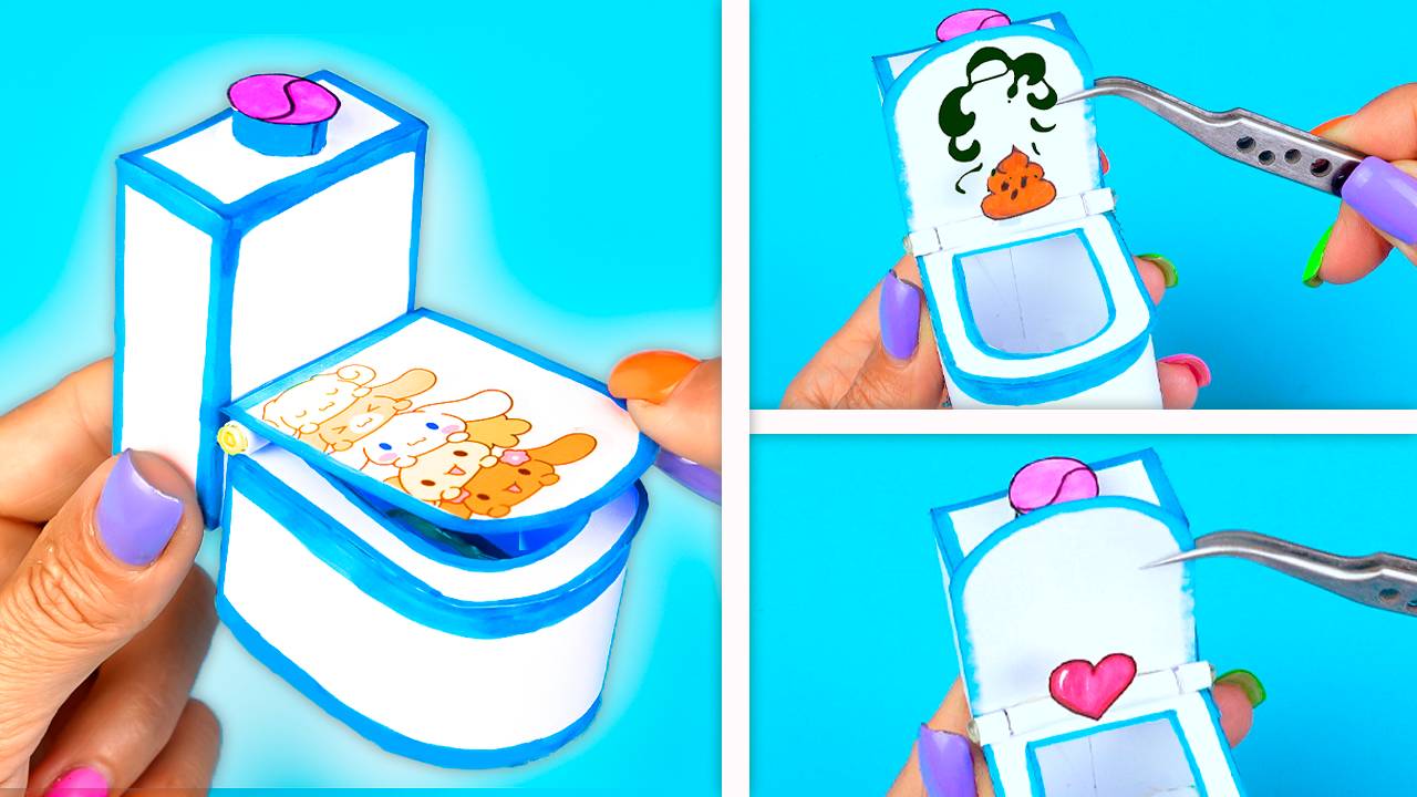 Как сделать мини ТУАЛЕТ из бумаги смотреть онлайн