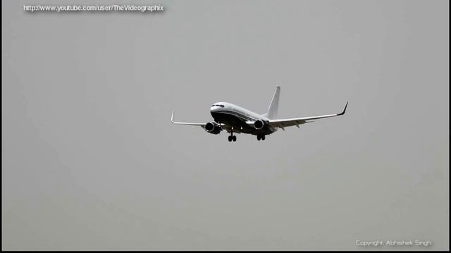 Boeing 737-700 BBJ Landing At Delhi IGI Airport