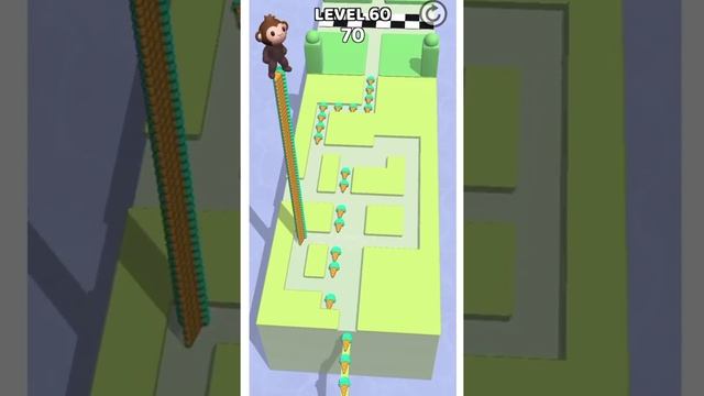 Monkey ? on ice ? cream tiles in stacky Dash level-60 #shorts смотреть онлайн