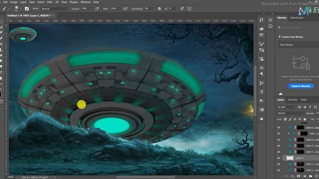 UFO photoshop editing | Photoshop online free tutorial | speed art| mvx studio смотреть онлайн