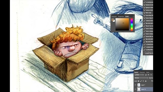 Coloring Pencil sketches in Photoshop смотреть онлайн