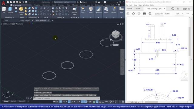 Autocad 3D Drawing | 3D Lamp Product Design in AutoCAD | Product Modeling in AutoCAD 2021 | Hindi смотреть онлайн