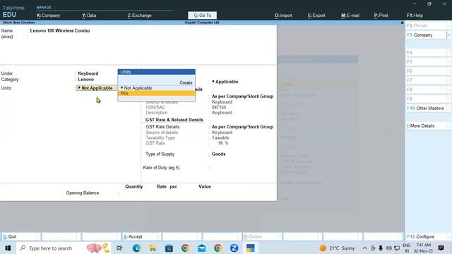 How To Create Stock Item in Tally Prime | GIT Education смотреть онлайн