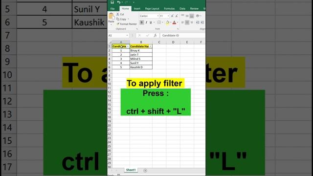 Shortcut to add and remove filters | #excel #excelforbeginners #exceltutorial #exceltricks смотреть онлайн