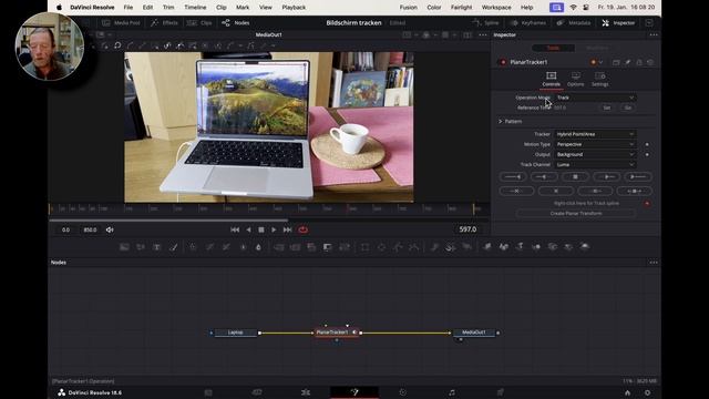 Davinci Resolve 18 - Bildschirm in einem Video mit dem Planar Tracker tracken смотреть онлайн