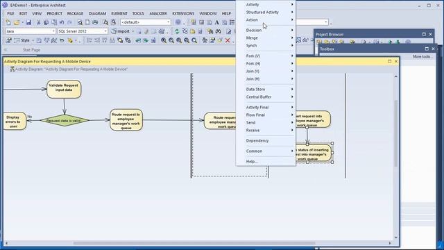 Activity Diagram Using Enterprise Architect 12 Tutorial смотреть онлайн