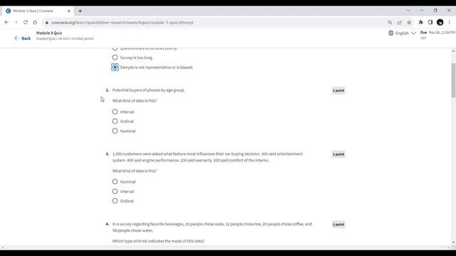 Quantitative Research Coursera Quiz Answers смотреть онлайн