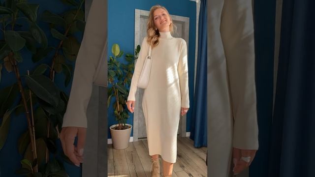 Трикотажный комплект платье + палантин с AliExpress ?‼️ в телеграм LeraVmode обзор №0444 смотреть онлайн