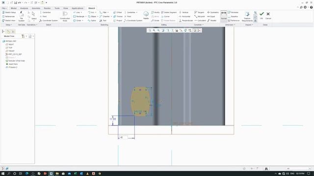 Creo-importing Sketch on 3d model surface & editing смотреть онлайн