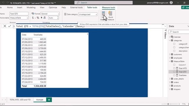 DAX | Power BI | TIME INTELLIGENCE | TOTALMTD, TOTALQTD, & TOTALYTD Functions смотреть онлайн