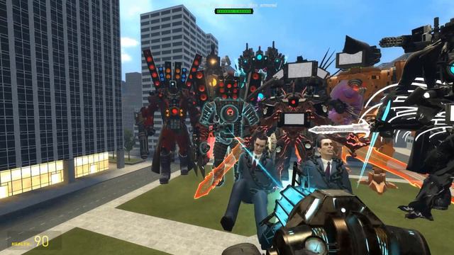 SUPER UPGRADED TITAN SPEAKERMAN/CAMERAMAN Vs Dj TV MAN! ALL BOSSES In Garry's Mod!