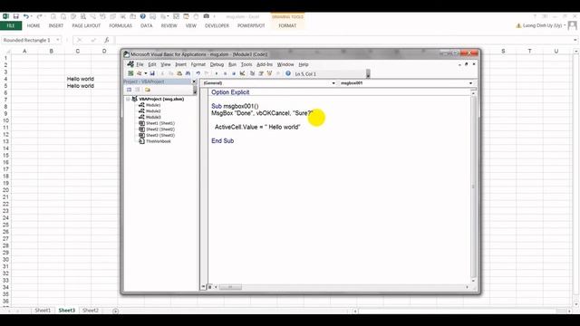 Bài 13. VBA cơ bản, Sử dụng MSGBOX? смотреть онлайн
