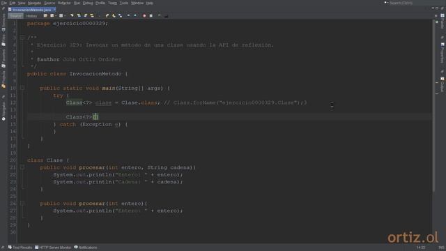 Java - Ejercicio 329: Invocar un Método de una Clase Usando la API de Reflexión (Reflection API) смотреть онлайн