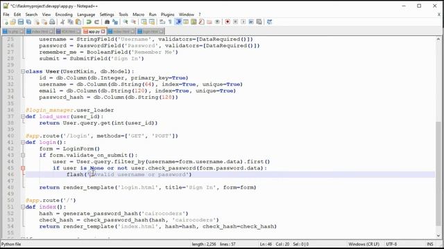 Flask Login using flask_login module with flask_wtf and remember me and check_password_hash смотреть онлайн