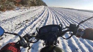 ?️❄️ Китайським мотоциклом по бездорожью зимою Shineray intruder 200 Динаміка розгон тест драйв