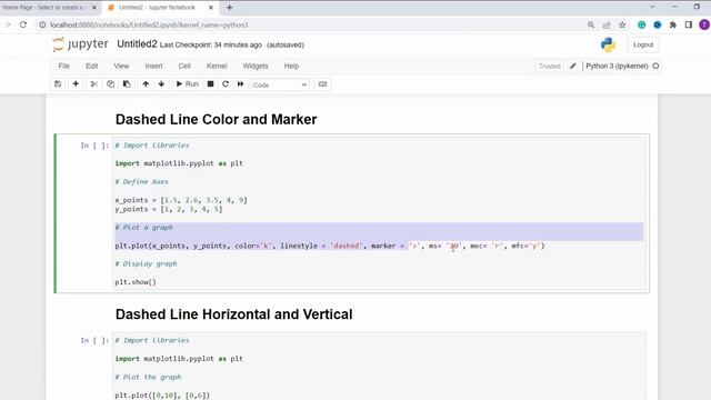 How to plot dashed line in Matplotlib | Matplotlib Dashed Line смотреть онлайн