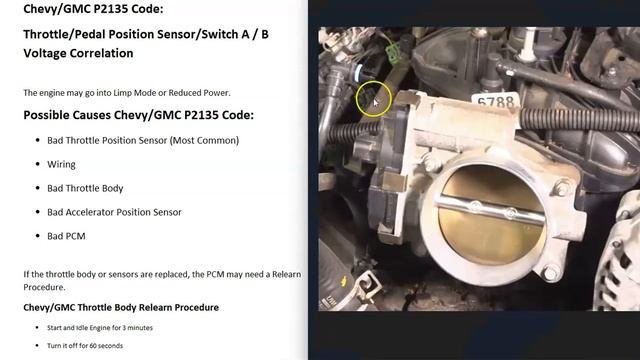 How to Fix Chevy GMC P2135 Code: Throttle/Pedal Position Sensor/Switch A / B Voltage Correlation смотреть онлайн
