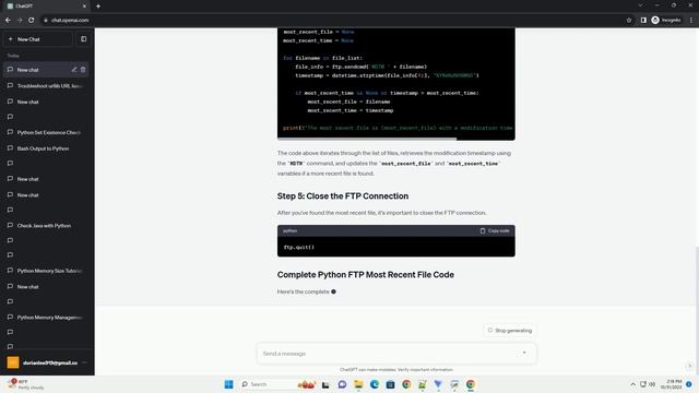 Python FTP Most Recent File смотреть онлайн