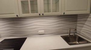 Фартук для кухни из МДФ "Белая волна" (отзыв покупателя)