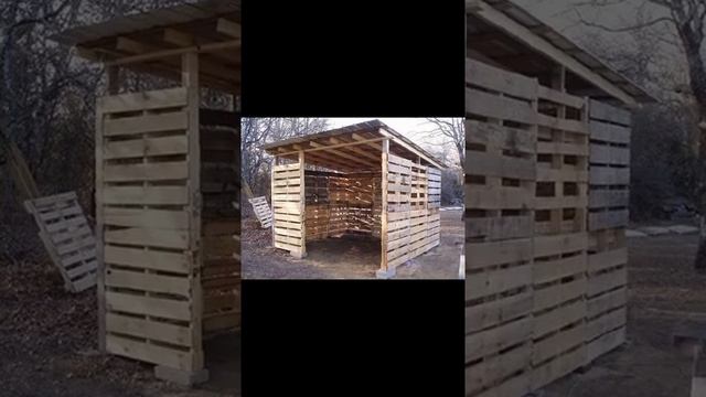 Хозблок из поддонов.