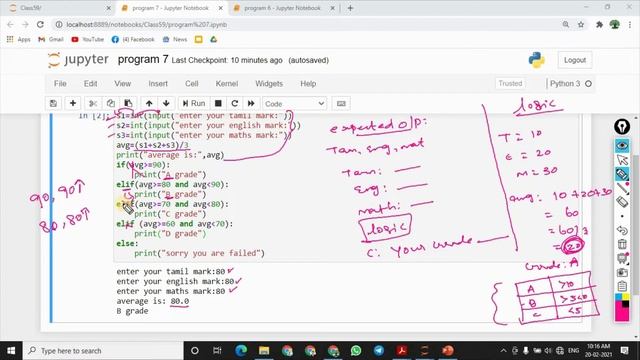 Learn Python in Tamil | Python code for Finding a Grade of a Student | [TAMIL] смотреть онлайн