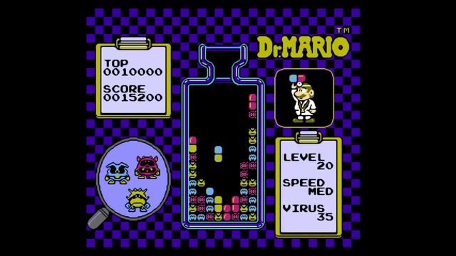 Прохождение 20 уровня игры Dr. Mario (Доктор Марио) на приставке Dendy. смотреть онлайн