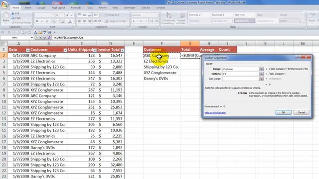 How to Create a Summary Report from an Excel Table смотреть онлайн