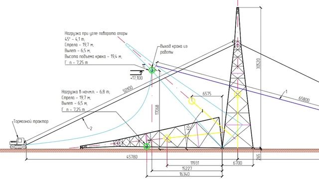 Установка анкерно-угловой опоры У500н-1+5 смотреть онлайн