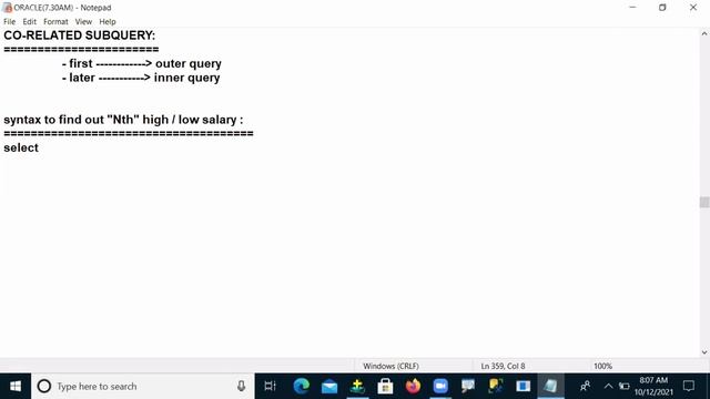 #47 #ORACLE - PLSQL DEVELOPER FULL COURSE - SUB QUERY (PART 7) - 47 смотреть онлайн