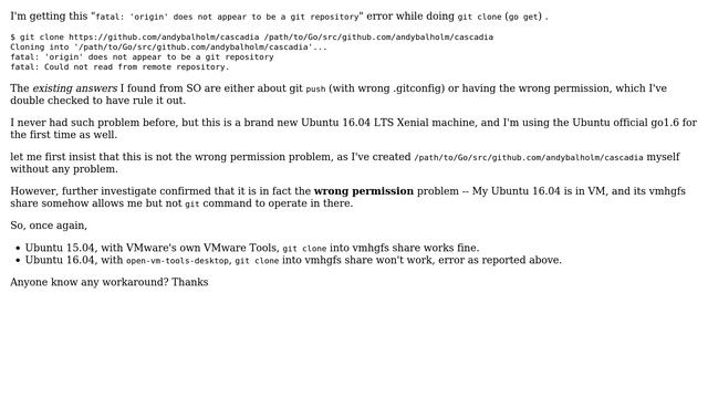 git clone fatal: 'origin' does not appear to be a git repository for VMware vmhgfs share смотреть онлайн