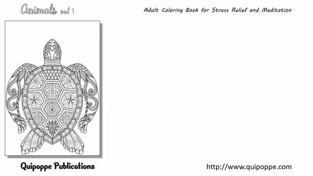 Animals Vol 1 - Adult Coloring Book For Stress Relief And Meditation By Quipoppe Publications