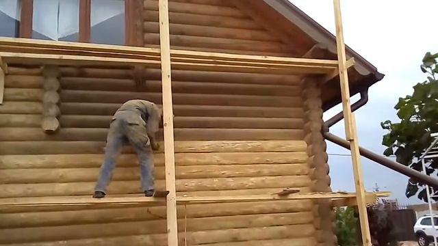 #Сруб #шлифовка -деревянного дома #Реставрация Фонтанка3,Одесса,Украина,Выполним.4.07.2018 смотреть онлайн