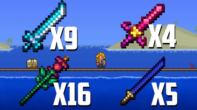 Terraria Fun Facts - Legendary Weapons & Their Rarity! (50000 Chests Searched!) смотреть онлайн