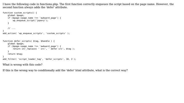 Wordpress: How do I conditionally defer scripts based on the page name? смотреть онлайн