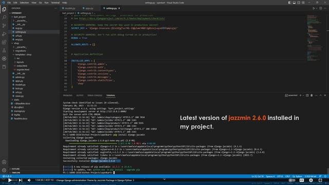 How to install Jazzmin in django admin? | Python tutorial смотреть онлайн