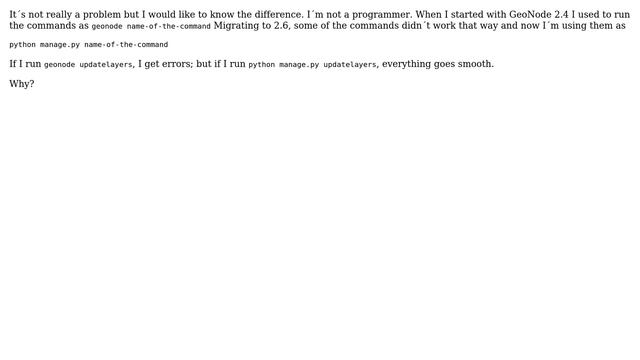GIS: GeoNode commands: preceded by "geonode" or "python manage.py"? смотреть онлайн