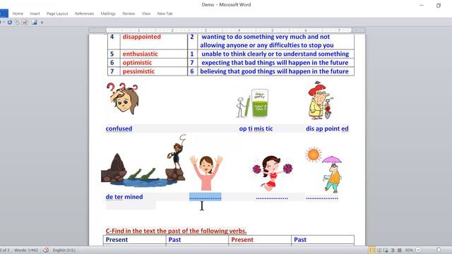 Demo Vocab and past simple смотреть онлайн