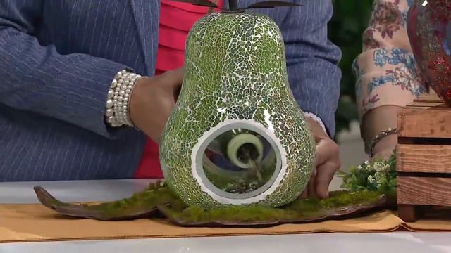 Glass Mosaic Fruit Shaped Fly-Thru Birdfeeder By Evergreen on QVC смотреть онлайн