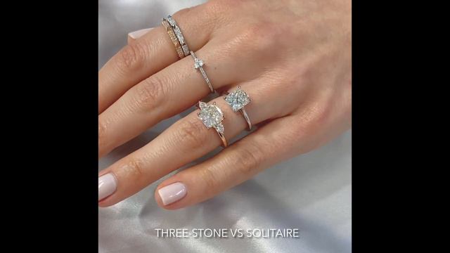 2 Carat 'J' Color Cushion Diamond Ring Comparison