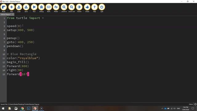 Python Turtle - Code the Estonian Flag Tutorial смотреть онлайн