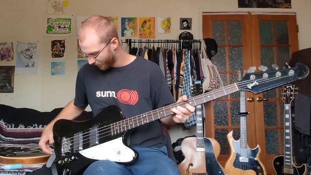 Gibson Thunderbird Bicentennial Bass 1976 short demo ft. Electronic Audio Experiments Halberd смотреть онлайн