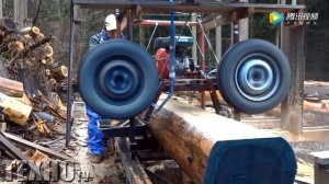 Самодельная ленточная пилорама на автоколесах